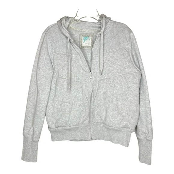 Old Navy Women’s Light Gray Full Zip-Up Hoodie Fleece Sweatshirt SZ XL - Picture 1 of 8